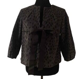 Michael Michael Kors Cropped Suede Leopard Print‎ Jacket